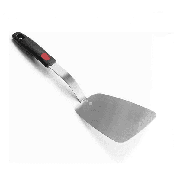 Stainless Steel Flexible Spatula Solid Turner, XiaoZu Thin Metal Spatula for Cast Iron Skillet, Thin Blade and Heat Resistant Silicone Handle, Great for Egg, Cookie, Meat, Crep, Large