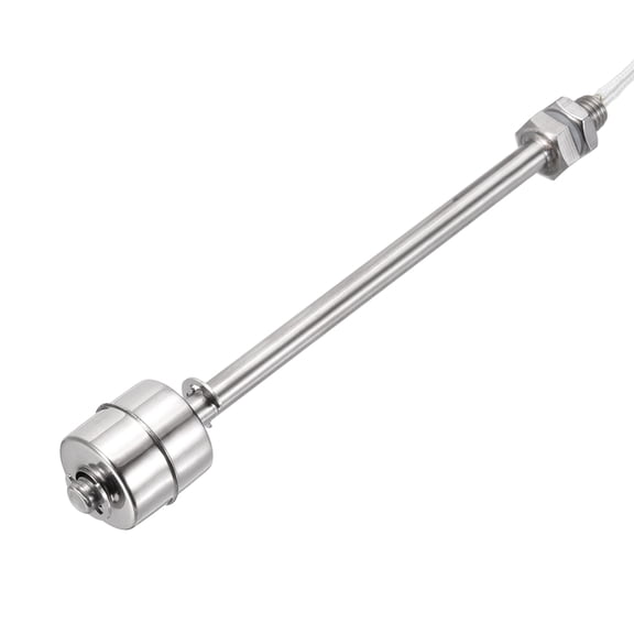 Stainless Steel Float Switch, 100mm Rod 110V DC 0.2A Vertical Single Tank Liquid Level Controller for Pump/Alarm 1 Pcs