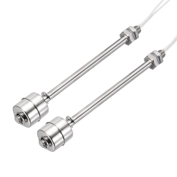 Stainless Steel Float Switch, 100mm Rod 110V DC 0.5A Vertical Single Tank Liquid Level Controller for Pump/Alarm 2 Pcs