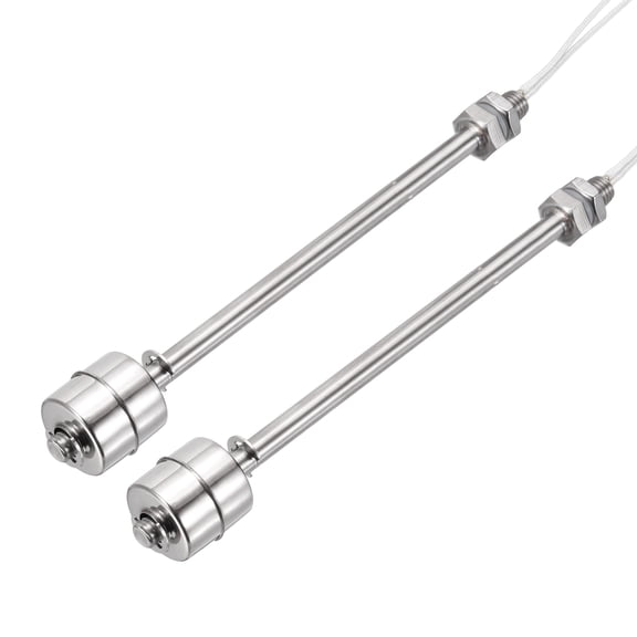 Stainless Steel Float Switch, 150mm Rod 110V DC 0.5A Vertical Single Tank Liquid Level Controller for Pump/Alarm 2 Pcs
