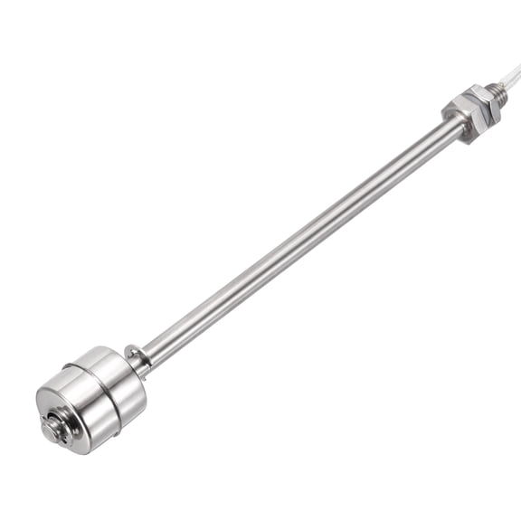 Stainless Steel Float Switch, 200mm Rod 110V DC 0.2A Vertical Single Tank Liquid Level Controller for Pump/Alarm 1 Pcs