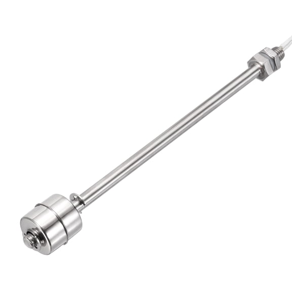 Stainless Steel Float Switch, 200mm Rod 110V DC 0.5A Vertical Single Tank Liquid Level Controller for Pump/Alarm 1 Pcs