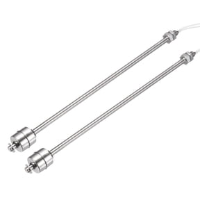 Stainless Steel Float Switch, 250mm Rod 110V DC 0.5A Vertical Single Tank Liquid Level Controller for Pump/Alarm 2 Pcs