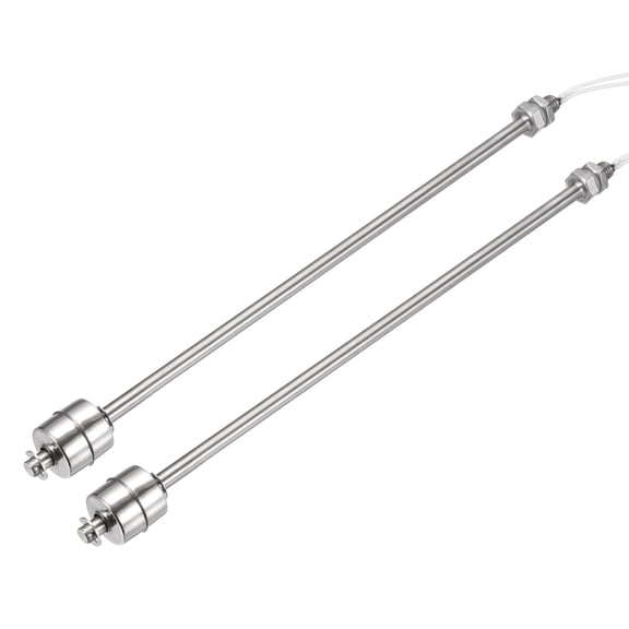 Stainless Steel Float Switch, 250mm Rod 110V DC 0.5A Vertical Single Tank Liquid Level Controller for Pump/Alarm 2 Pcs