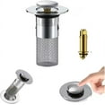 thumbnail image 1 of Stainless Steel Floor Drain Filter,Bathroom Sink Stopper Hair Catcher with Removable Stainless Steel Filter Basket Hair Catcher,Isolate Odor Pop Up Sink Drain Filter（2Pcs） (1Pcs), 1 of 6