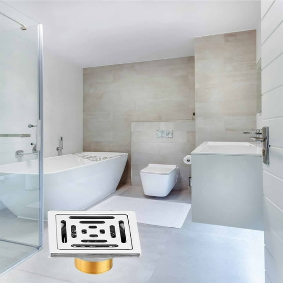 Stainless Steel Floor Drain, Sewer Blocking Grate, Thickened Self Sealing Design for Bathroom, Shower, and Laundry Room, Silver, by FAJHHA