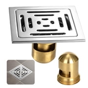 Stainless Steel Floor Drain, Shower Drain Square, Brushed Finish with Deep Water Core, Anti-Smell Anti-Clog Hair Catcher for Bathroom, Kitchen