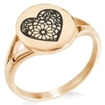 thumbnail image 1 of Tioneer Stainless Steel Floral Lotus Heart Minimalist Oval Top Polished Statement Ring, 1 of 1