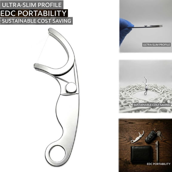 Stainless Steel Floss Pick, Reusable Floss Holder Portable Oral Care Tool, Stainless Steel Floss Holder Minimalist Permanent Teeth Cleaner