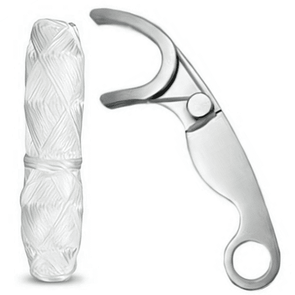 Stainless Steel Floss Pick, Reusable Metal Dental Flosser with 50 Meters of Floss, Stainless Steel Floss Holder and Refillable Floss Pick with Keychain Loop,Minimalist Portable Permanent Teeth Clean