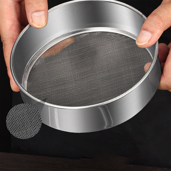Stainless Steel Flour Sifter Sieve Fine Mesh Baking Kitchen Tool for Sifting Powder Sugar Cocoa with Ergonomic Handle Pastry Chef Home Baker Essential
