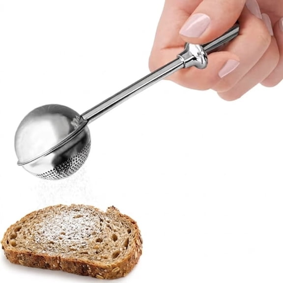 Stainless Steel Flour Sifter and Sugar Duster  Handheld Baking Essential with Comfort Grip, Ideal for Cakes, Cookies, and Pastry Making at Home or Bakery