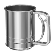 Stainless Steel Flour Sifter for Baking,3 Cups Hand Press Flour Sifter,Double Layers Sifter Powder Sugar Shaker with Hand Press Design,Flour Strainer