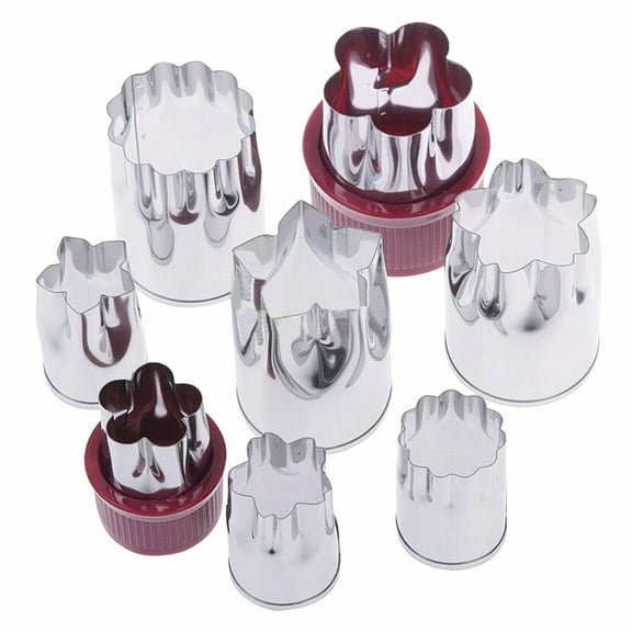 Stainless Steel Flower Shape Rice Vegetable Fruit Cutter Mold Slicer Set of 8