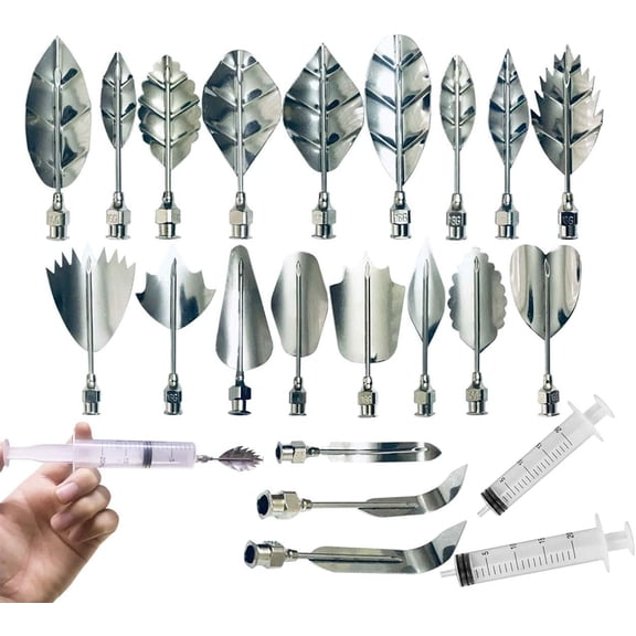 Stainless Steel Flowers Leaves 3D Jelly Art Tools Pudding Nozzle Cake Needles Gelatin Tools