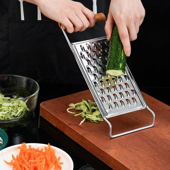 Stainless Steel Foldable Double Sided Grater, Multi-functional Kitchen Tool for Potatoes Cheese Vegetables, Portable Shredder for Ginger Garlic Chocolate, Dishwasher Safe Grater, Ergonomic Design