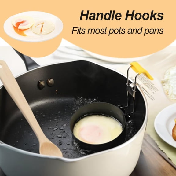 Stainless Steel Foldable Egg Cooker with Non-Stick Egg Rings – Perfect Poached & Fried Egg Maker for Effortless Cooking
