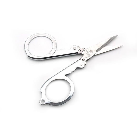 Stainless Steel Foldable Travel Scissors, Pocket-Size Portable Safety Scissors with Cover, Mini Scissors for Craft, Sewing, First Aid, Office, Camping