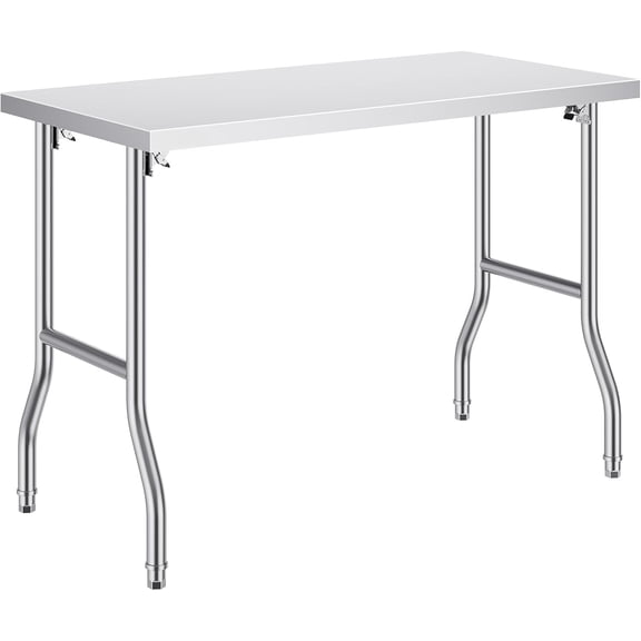 Stainless Steel Foldable Work Table 24 By 48 Inch Heavy Duty Food Outdoor Stainless Steel Worktable For Commercial Kitchen Restaurant Prep Station