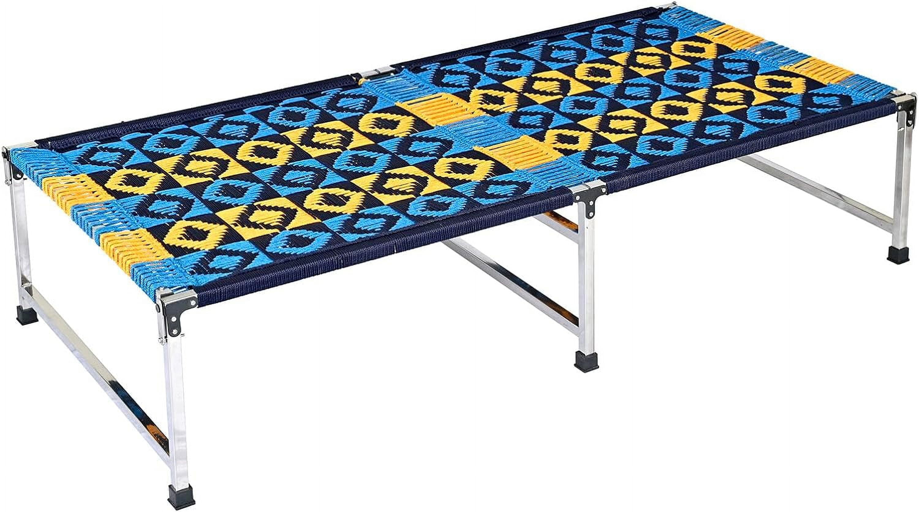Stainless Steel Folding Charpai Vintage Inspired Sturdy Daybed Vintage Design Comfortable Indian Charpai
