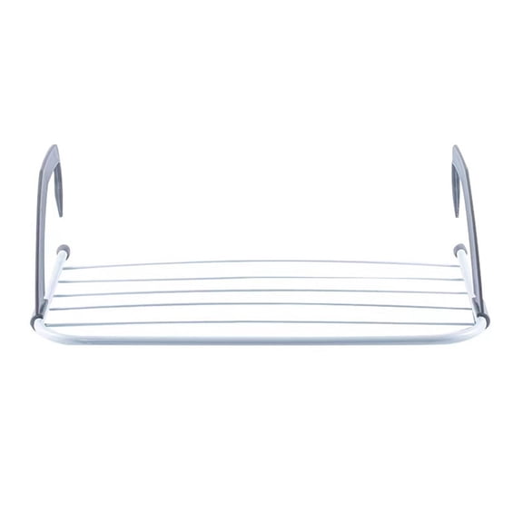 Stainless Steel Folding Clothes Drying Rack, Space Saving Window Balcony Laundry Hanger, Versatile Storage Organizer for Towels, Plants, and Small Items