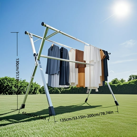 Stainless Steel Folding Clothes Rack for Drying Clothes Basket, Heavy-duty Portable Independent Laundry Rack, Can Be Used As A Multifunctional Drying Rack for Indoor And Outdoor Clothes, Blankets