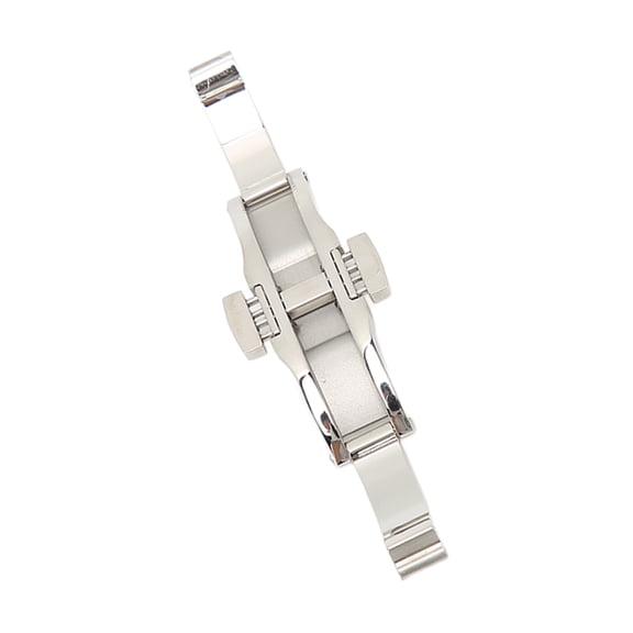 Stainless Steel Folding Deployment Clasp Push Button Buckle Replacement Watch Accessory Part (0.24 inches / 6 mm Width, 0.90 inches / 23 mm Length)