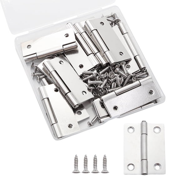Stainless Steel Folding Hinge, Butt Cabinet Hinge, Window Hinges Small Hinges with 120 Pieces Screws for Home Furniture/Cabinet Projects/DIY Enthusiasts（1 Inch）