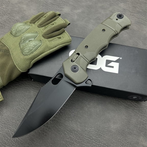 Stainless Steel Folding Pocket Knife with Nylon Fiber Handle, Ambidextrous, Fixed Blade, Lightweight Durable Outdoor Knife for Camping Hiking Survival, Fashion Metal Finish