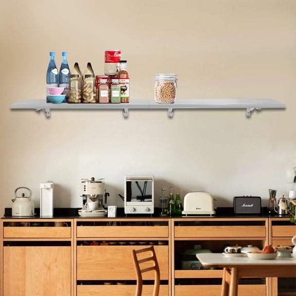 Stainless Steel Folding Shelf Food Serving Shelf For Food Truck Trailer 96X12"