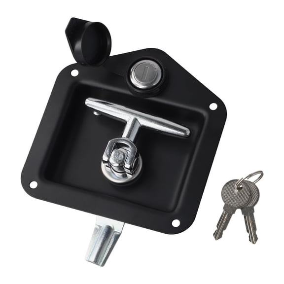 Stainless Steel Folding T-Handle Lock Truck Trailer Door Latch With 2 Keys
