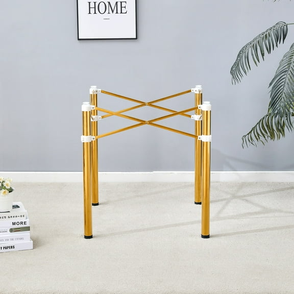 Stainless Steel Folding Table Frame,Multifunctional Folding Table Bases for Space-Saving,Golden