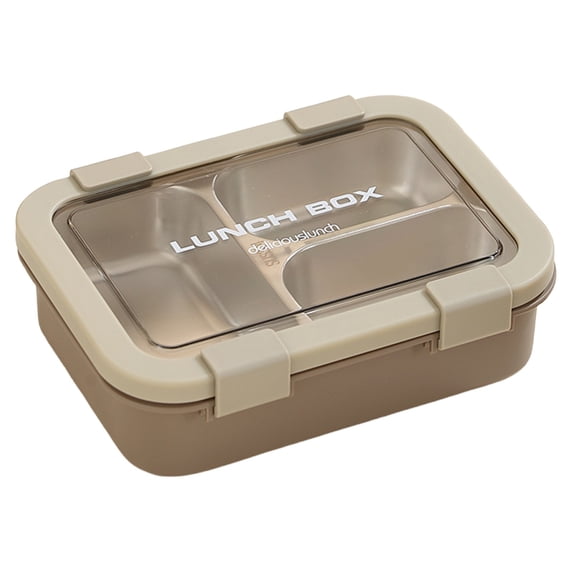 Stainless Steel Food Box, Aetherz Reusable 3 Compartment Lunch Box Container with Lids Divided Food Storage Containers for Work, Picnic, Home, Travel (720Ml)