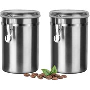 Stainless Steel Food Container with Clear Lids Airtight Container Stackable Small Canisters Kitchen Pantry Storage for Cereal, Snacks, Candy, Herbs, Spices, Sugar, Tea 1.8L Silver-2