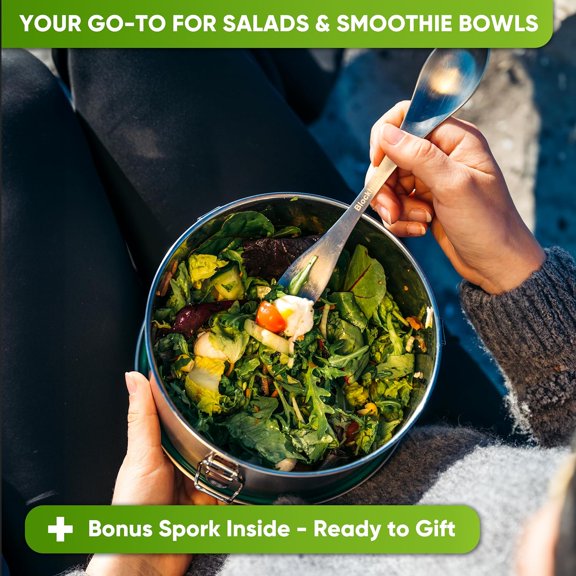 Stainless Steel Food Containers 26oz Leakproof, Dishwasher Safe Metal Lunch Container for Kids and Adults