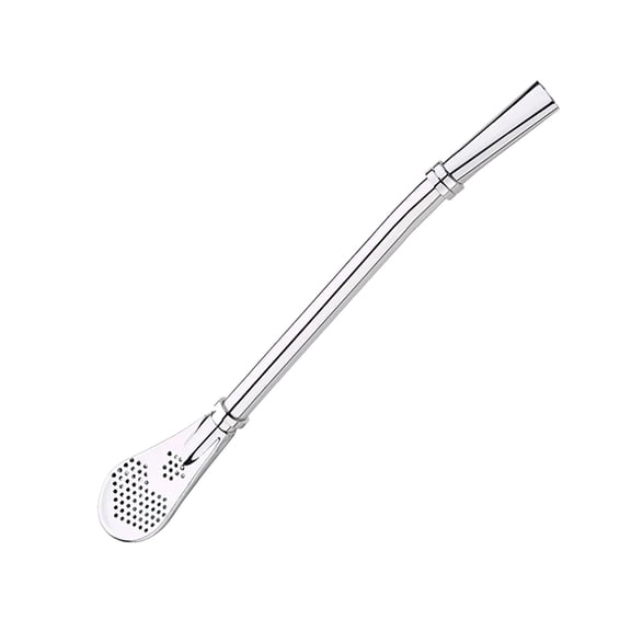 Stainless Steel Food Grade Drinking Straw - With Removable Filter Spoon, Mixing Spoon, Heat Resistant, Easy To Clean - For Coffee, Tea, Juice, Smoothies, Iced Drinks, Home