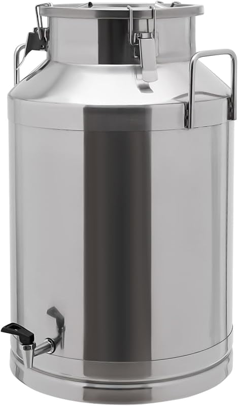 Stainless Steel Sealed Bucket With Faucet, 304 Food Grade - Large Capacity For Milk, Wine, Oil, Rice Storage (28L To 76L)