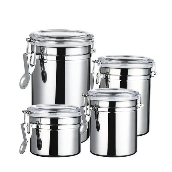 Stainless Steel Food Jar Under $5! Yannianjz Premium Stainless Steel Food Canister, Hermetic Storage Jar for Coffee Beans Tea Leaves, Kitchen Countertop Organizer, Elegant Mirror Polish