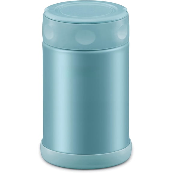 Stainless Steel Food Jar, Medium - Aqua Blue Insulated Container for Hot & Cold Food, Leakproof, Travel & Lunchbox Storage