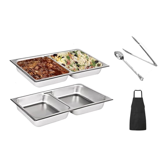 Stainless Steel Food Pan Full Size 2.5" Deep Chafing Dish Buffet Catering Prep Insert 2-Pack