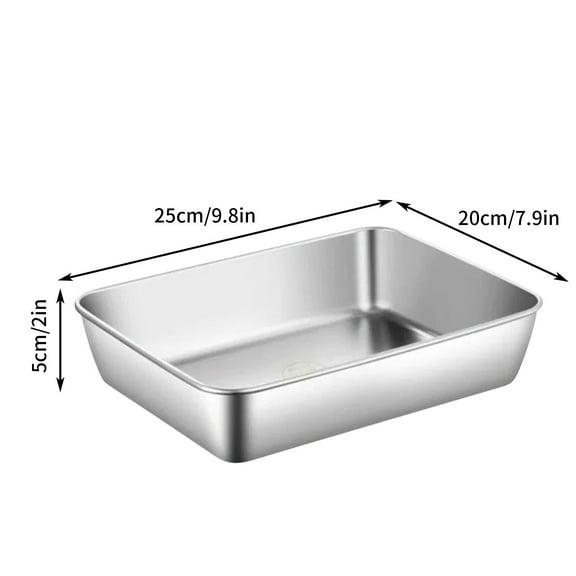 Stainless Steel Food Prep Box with Lid | Rectangular Oven & Refrigerator Safe | Multi-Purpose Kitchen & Picnic Container | 1-Piece Set