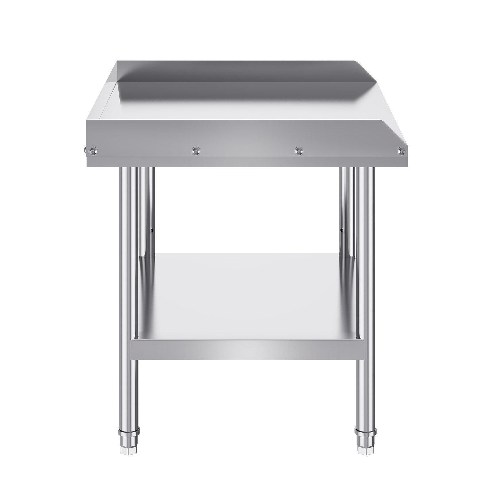 Stainless Steel Food Prep Table 24 x 28 Inches, Heavy Duty Adjustable Worktable with 3-Sided Backsplash, Commercial Grade for Restaurant, Home, Hotel Kitchen
