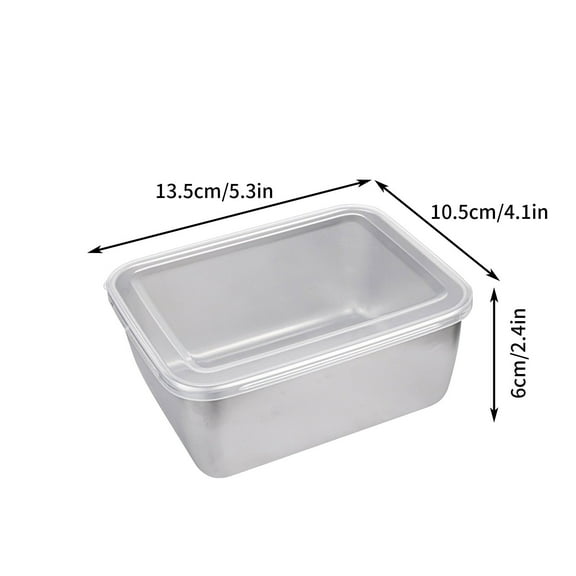Stainless Steel Food Preparation Box Refrigerator Preservation Box Sub Hot Pot Side Dish Box Rectangular Outdoor Cooking Picnic Box