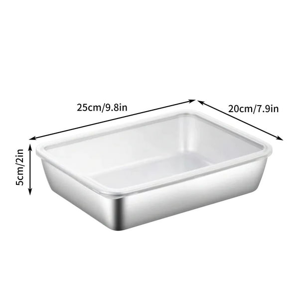 Stainless Steel Food Preparation Box for Refrigerator Picnic, Rectangular Outdoor Cooking Hot Pot Side Container, Durable Kitchen Storage Bin