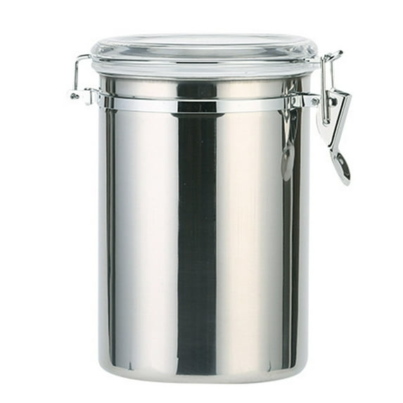 Stainless Steel Food Sealed Coffee Canister, Stainless Steel Airtight Coffee Containers for Ground Coffee