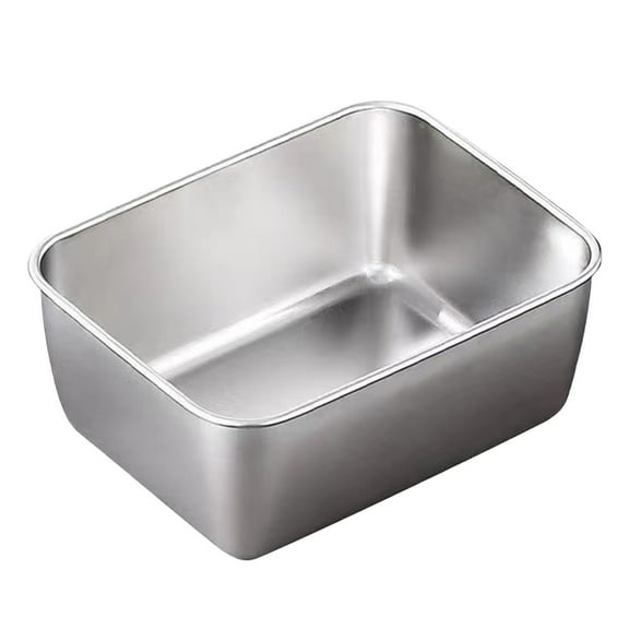 Stainless Steel Food Storage Box | Heavy-Duty Kitchen Prep & Serving Bowls | Multi-Purpose Rectangular Container for Mixing, Marinating & Organizing