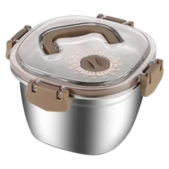 Stainless Steel Food Storage Container,1600ml Leakproof Airtight Container with Lid, Reusable Meal Prep Box, Portable Lunch Box with Date Mark for Refrigerator, Leftovers and Daily Meal Prep