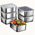 thumbnail image 1 of Stainless Steel Food Storage Container Set (with Lids) Refrigerator-Safe Containers Meal Prep Containers Ideal for meal prep, lunch boxes, and outdoor picnics, 1 of 10