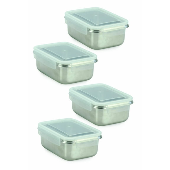Stainless Steel Food Storage Container Sets of 4 - Rectangle - 1000 ml