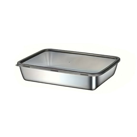 Stainless Steel Food Storage Containers With Secure Black Lids For Fresh Kitchen Organization - Chef-Grade Containers For Pantry Or Refrigerator Storage